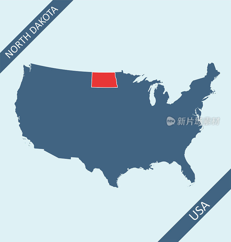 North Dakota location on USA map